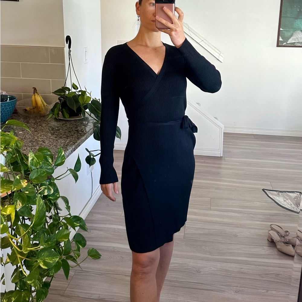 Elegant Black Wrap Dress